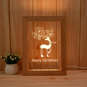 <span class=keywords><strong>Lampe</strong></span> cadre <span class=keywords><strong>photo</strong></span> LED 3D personnalisée OEM/ODM, veilleuse en bois gravé écologique et durable, design moderne pour marques de cadeaux créatifs - Product Image 6