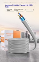 Câble Réseau Wangsheng Double Blindage CAT5 RG59 100m PVC Cuivre Sans Oxygène Paire Torsadée Huit Conducteurs Surveillance Domicile
