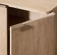 Meuble TV double en bois de chêne pour salon, buffet 4 portes en bois de chêne