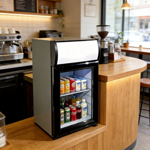 Mini-réfrigérateur compact Vanace sans givre avec porte verrouillable, refroidisseur de boissons écoénergétique pour la maison, le bureau et l'hôtel - Product Image 1