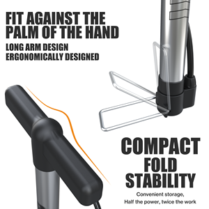 Pompe à air portable BAIMEI personnalisable haute pression pour vélo, mini gonfleur de pneus VTT, pompe à pied pour vélo - Product Image 3