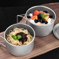 Bol pliant en titane pur, boîte à lunch, camping en plein air, portable, vaisselle de haute qualité pour la maison, design minimaliste moderne, solide