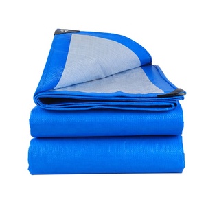 Bâche en tissu HDPE imperméable bleu et <span class=keywords><strong>blanc</strong></span> 4x5m avec protection <span class=keywords><strong>UV</strong></span> pour voiture et usage extérieur - Product Image 6