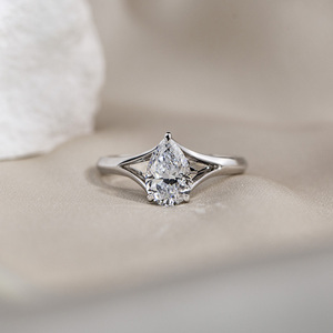 Messi Jewelry MSR-1732 18K Gold Pear Cut Classic Design Solitaire <b>Diamond</b> <b>Ring</b> Engagement <b>Ring</b> IGI Lab Grown <b>Diamond</b> <b>Ring</b> - Product Image 1
