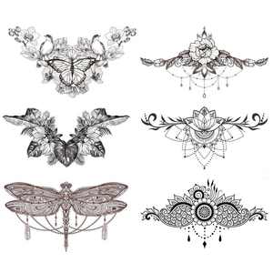 Fleur Oiseau Libellule Papillon <span class=keywords><strong>Feuille</strong></span> Conceptions Autocollants De <span class=keywords><strong>Tatouage</strong></span> Temporaires <span class=keywords><strong>sur</strong></span> La Poitrine Taille Étanche Body Art 5.4 ''x9.45/u201d - Product Image 6