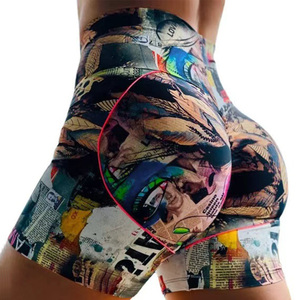 Shorts Deportivos para Mujer al por Mayor, con Estampado Tie-Dye, Efecto Scrunch, Elásticos, de Secado Rápido, para <span class=keywords><strong>Gimnasio</strong></span>, Fitness, Running, Yoga - Product Image 2