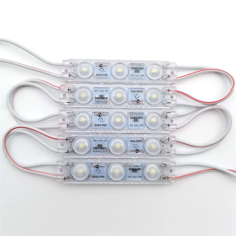 Lente de assinatura interna de 12v 3 leds, módulo de luz de led 1.5w com placa de bilhete smd 2835