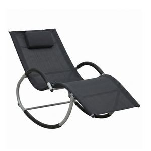 Chaise longue de plage pliable légère et incurvée, résistante aux intempéries, avec coussin amovible pour terrasse et piscine - Product Image 1