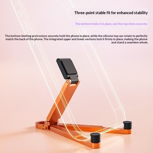 Multifunctional Keychain Phone Stand Foldable Desktop Lazy Mobile Holder With Hook Design Mini Portable <strong>Bracket</strong> for Watch Video - Product Image 2