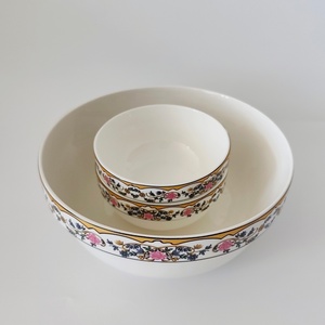 Juego de vajilla de cerámica con patrón floral exquisito con calcomanías elegantes, platos, cuencos, bandeja para servir para comedor, decoración del hogar y regalos - Product Image 4