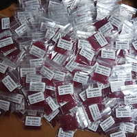 Perles de corindon rouge n ° 5 en synthétique, boule de rubis, petites pierres précieuses, vente en gros, taille 3mm 4mm