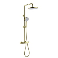 Ensemble de colonne de douche thermostatique moderne Corps de robinet de salle de bain en laiton chromé avec sortie cascade Mélangeur de mode OEM