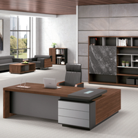 Meubles de bureau modernes, protection environnementale E0, panneau haute densité, bureau modulaire extensible, bureau intelligent, bureau de luxe pour PDG