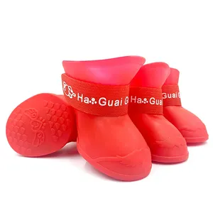 Hot Sales Factory Price Adjustable Outdoor Waterproof Anti-slip Soft Rubber Paw Protectors Pet Dog Rain Boots Shoes