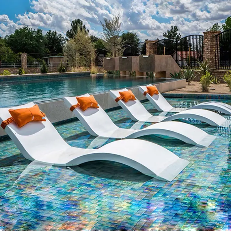 Vente en gros de chaises longues en fibre de verre pour l'extérieur Chaises longues de piscine pour piscine Chaises longues de bronzage pour terrasse Chaises longues