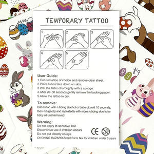 Tatuajes Temporales Impermeables con Forma de Huevo de Conejo de Pascua, para Niños, Recuerdos de Fiesta - Product Image 6