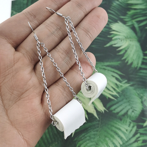 Boucles d'oreilles suspendues en <span class=keywords><strong>papier</strong></span> <span class=keywords><strong>toilette</strong></span> amusant pour femmes, cadeau de fête pour adolescents, boucles d'oreilles inhabituelles, bijoux de mode esthétique Harajuku, 2023 - Product Image 4