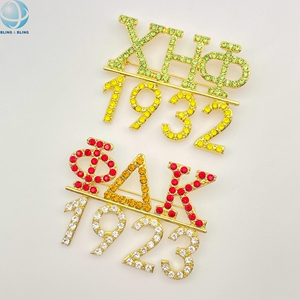 Broche en strass rouge scintillante Phi Delta <span class=keywords><strong>Kappa</strong></span> 1923, breloque de sororité, logo grec, épingles personnalisées pour bijoux de fête - Product Image 5