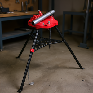 Support de visseuse à chaîne avec pieds en acier, supports en caoutchouc de 6 pouces, trépied de type bib, visseuse à tuyau, modèle D0100H5A5RP, pour établi et atelier - Product Image 2