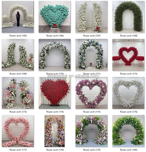 LEDA Wedding Events Custom High Quality Artificial <b>Silk</b> <b>Red</b> Round Flower Arch for Wedding - Product Image 5
