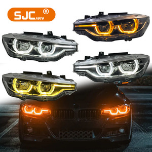 Fari LED SJC Auto con Tre Colori Commutabili per <span class=keywords><strong>BMW</strong></span> <span class=keywords><strong>Serie</strong></span> <span class=keywords><strong>3</strong></span> F30 F31 F35 2012-2018, Luci Diurne Bianche, Gialle e Ambra - Product Image 1