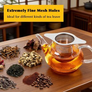 Customized Logo Eco-Friendly Double Handle Fine Mesh Loose Leaf <b>Tea</b> Strainer/Filter/<b>Tea</b> <b>Infuser</b> with Lid Stainless Steel - Product Image 6