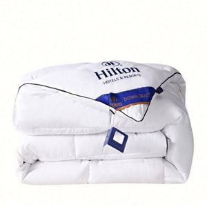 Hilton Handmade Eco-Friendly Breathable Full-Size All-Season Hotel Comforter Quilted Polyester Microfiber Printed Home Bed <b>Quilt</b> - Product Image 1
