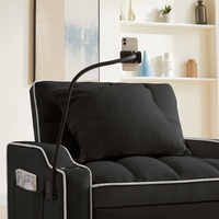Verstellbarer Schlafstuhl Ausziehbarer Sesselbett 1-Sitzer Sofa mit Bettfunktion Multifunktional Faltbares Cabrio Schlafsofa Einzelbett