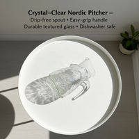 Vente en gros à l'international : Carafe transparente à motif martelé avec poignée, grande capacité, résistante à la chaleur, pour thé, café, jus, usage festif