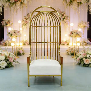 Yeni Model Modern Şık Otel PU Malzeme Günlük Düğün Koltuğu Kapitone Kuş Kafesi Tarzı - Product Image 3
