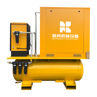 Machine à compresseur d'air à vis électrique 22KW 30HP 10 bar Conversion de fréquence avec sécheur et réservoir