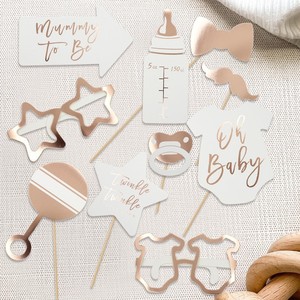 ของตกแต่งงานเลี้ยงฉลองทารกแรกเกิดแบบใหม่ 10 ชิ้น ลายหัวใจ กระดาษคอนเฟตติ ฉลองทารกเพศหญิง/ชาย กระดาษคอนเฟตติสองด้าน - Product Image 1