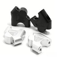 Pengatur Ketinggian & Penyesuaian Belakang dari Logam Paduan Aluminium untuk Stang R1200GS ADV LC 32MM - Perak/Hitam Garansi 1 Tahun
