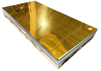 Plaques d'aluminium polies effet miroir doré, épaisseur 0,5 mm, utilisées comme matériaux décoratifs