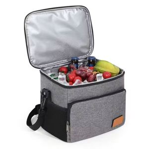 Grand sac isotherme professionnel promotionnel à double couche, réutilisable, pour pique-nique, avec bandoulière réglable, sérigraphie - Product Image 3