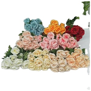 C-1065 <span class=keywords><strong>Ted</strong></span> Bakerencylopaedia Bouquet de roses artificielles en soie florale fait main 50 pièces pour Noël, fête des mères, maison/mariage - Product Image 1