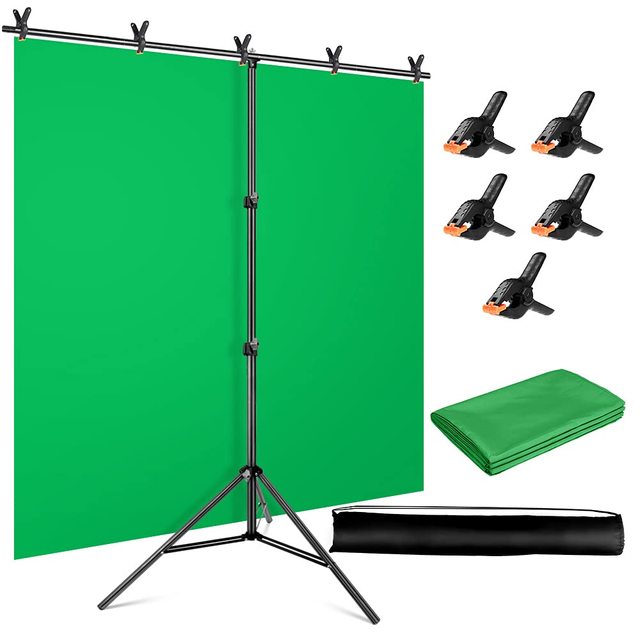 Tianmei 2*1.5m T-Shape Backdrop Crossbar Bracket Kit Photo Studio Photography Background Stand With Clips