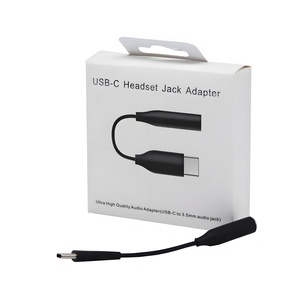 Cable Adaptador <span class=keywords><strong>de</strong></span> Audio Premium TPE Trenzado Blanco y Negro USB C a Conector Auxiliar Hembra <span class=keywords><strong>de</strong></span> 3.5mm con Micrófono OTP Manos Libres para Múltiples Teléfonos - Product Image 1