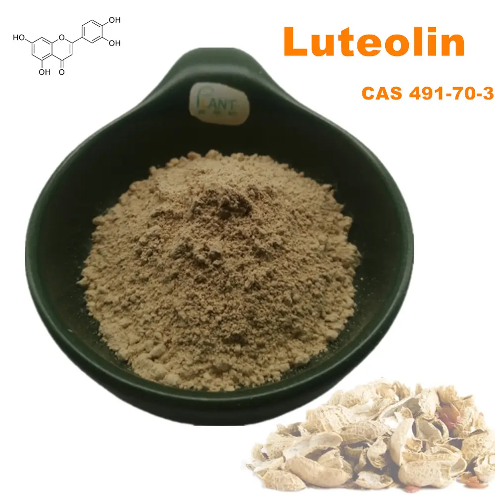 Buy natural peanut shell extract organic pure luteolin powder 98% HPLC best price