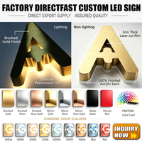 Letrero LED 3D Personalizado Directo de Fábrica, Letras Brillantes de Metal y Acrílico para Exteriores, Tiendas, Cafés, Oficinas, Vestíbulos, Logotipos Publicitarios