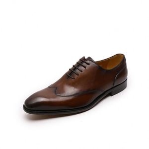 Black Casual Genuine Leather Pointed Toe Oxford Shoes Formal for <b>Men</b> - Product Image 5