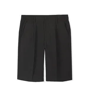 Pantalon court d'été à taille élastique et fine Pantalon slim Joker coréen de couleur unie pantalon d'affaires décontracté pour hommes sans fer