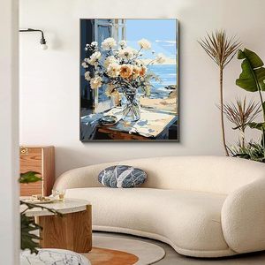 Kit <span class=keywords><strong>de</strong></span> <span class=keywords><strong>peinture</strong></span> <span class=keywords><strong>à</strong></span> <span class=keywords><strong>l</strong></span>'<span class=keywords><strong>huile</strong></span> Songwoo DIY, paysage floral marin impressionniste, <span class=keywords><strong>peinture</strong></span> par numéros, <span class=keywords><strong>vase</strong></span> <span class=keywords><strong>à</strong></span> <span class=keywords><strong>fleurs</strong></span> pour fenêtre, thème bord <span class=keywords><strong>de</strong></span> mer - Product Image 2