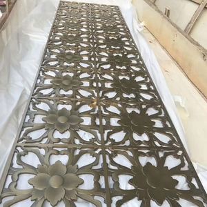 EX703 Modern Laser Cut Stainless Steel Room Divider Foldable Multi-Functional Gold <b>Screens</b> for Salon Villa Hotel Use - Product Image 2