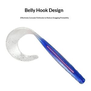 Leurre souple Jerkbait en acier inoxydable à queue longue, motif léopard vert, réaliste, pour pêche au bar, sans hameçons - Product Image 4