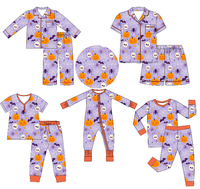 WeiWei No Tariff PM Me RTS Pyjamas imprimés décontractés en bambou Vente en gros Ensembles de pantalons à manches longues rouges avec nœuds et fleurs rayées de haute qualité