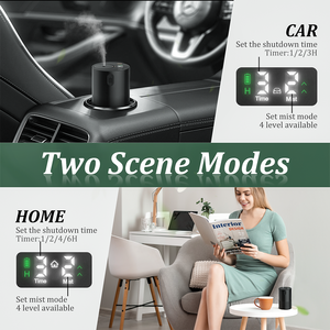 Smart USB Mini Portable Aromatherapy <b>Diffuser</b> Waterless Car & Home Fragrance Digital Touch Screen Electric Plastic Essential <b>Oil</b> - Product Image 4