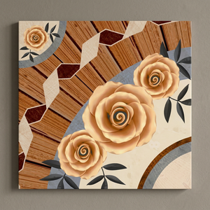 Yellow Gold Bookmatch 16x16 Inch Glossy Ceramic Floor Tiles Firebrick Porcelain Wear Resistant Interior - Product Image 4
