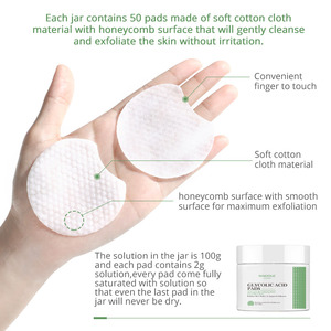 Exfoliante <span class=keywords><strong>Facial</strong></span> de Ácido Glicólico AHA de Marca Privada para la Opacidad, Poros, Cicatrices de Acné, <span class=keywords><strong>Peeling</strong></span>, Limpieza, Almohadillas de Ácido Glicólico - Product Image 5