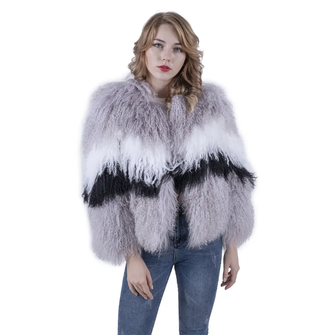 2019 New fashion women's blue turkey feather fur coat